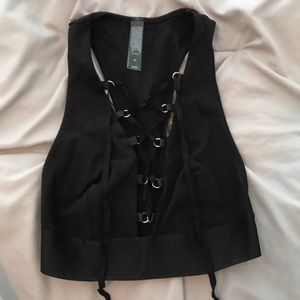 Bebe Lace Up Crop Top/Bra
